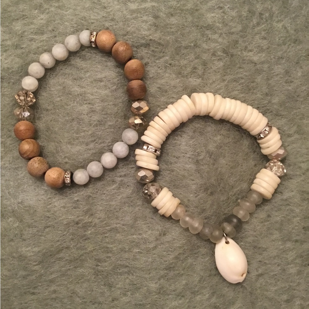 Pair of Beaded Gemstone Bracelets